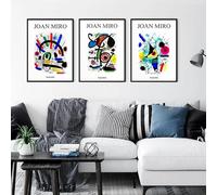 GKUVBF Poster e stampe della mostra d'arte di Joan Miró, stampa su tela vintage, dipinto astratto, arredamento per la casa (40x50 cm/3 pezzi senza cornice)