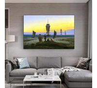 GKUVBF Quadro su tela classico vintage con stampa artistica di Caspar David Friedrich, poster e stampe per la decorazione della parete del soggiorno, 50x95 cm, senza cornice.