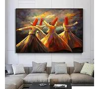 GKUVBF Quadro su tela Sufi Whirling Dervish, stampa artistica, poster, decorazione da parete per interni di casa (80x120 cm/senza cornice)