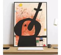 GKUVBF Stampa artistica su tela astratta moderna di Joan Miró, poster per la decorazione della parete di casa, soggiorno moderno (70x100 cm/senza cornice)