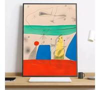 GKUVBF Stampa artistica su tela astratta moderna di Joan Miró, poster per la decorazione della parete di casa, soggiorno moderno (40x60 cm/senza cornice)