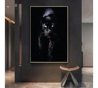 GKUVBF Stampe e poster su tela di animali, pantera nera, felino, fauna selvatica, quadri da parete per soggiorno, arredamento per la casa, 80x120 cm, senza cornice