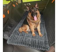 GKXLH Coprisedile per auto per cani, morbido, antiscivolo, da viaggio, per sedile posteriore dell'auto, spesso, per cani (velluto a coste grigio scuro, 63 x 138 cm)