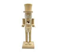 GKYQVE 25,5 cm Schiaccianoci di Natale Soldato Re Legno Incompiuto Schiaccianoci Figurine Pittura Artigianato Non Verniciato Pupazzo Ornamento Da Collezione