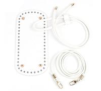 GKYQVE 3pcs Cuoio DELL'UNITÀ di elaborazione Sacchetto Piatto Fondo Coulisse Cinghia Delle Donne Borse Accessori Fatti A Mano Per Lavoro A Maglia Crochet, bianco, One Size