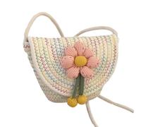 GKYQVE Accattivante borsa a tracolla da spiaggia in filo di cotone intrecciato fiore borsa a tracolla adatta per varie occasioni aggiunge un tocco di a qualsiasi look, Due colori Wire Packa, One Size