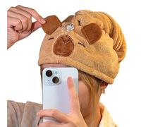 GKYQVE Asciugamano per capelli super assorbente Avvolgere Per Capelli Bagnati Asciugamano In Microfibra Ad Asciugatura Rapida Con Pulsante Cuffie Da Doccia Accessori Da