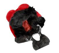 GKYQVE Bel cappello con orecchie di orso in peluche con paraorecchie caldo femminile attività invernale cappello da sci pullover protezione per le orecchie cacciatore peloso all'aperto freddo, Rosso