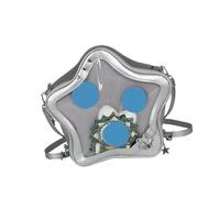 GKYQVE Borsa a tracolla in pelle PU Itabag Zaino Borsa a tracolla Bella Pin Display a forma di stella Itabag Borse a tracolla per le donne Ita Crossbody Shoulder, Argento, One Size