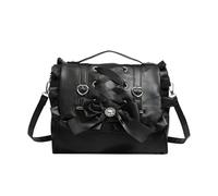 GKYQVE Borsa a tracolla in PU con fiocchi e cuori, da donna, con tracolla regolabile e ampio scomparto regolabile, zaino da donna, Nero , Bellezza di massa