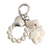 GKYQVE Cinturino da polso per telefono con perline, braccialetti a forma di orsetto con fiocco, per tenere le mani libere, anti smarrimento, braccialetti