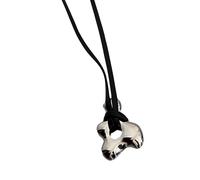 GKYQVE Collana alla moda astratta con ciondolo cavo lungo in pelle PU catena clavicola lunghezza regolabile per le donne collana regolabile in corda di pelle, Misura unica, come descritto, come