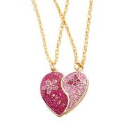 GKYQVE Collana con ciondolo a forma di cuore, con ciondolo a forma di farfalla e fiore, elegante gioiello da donna, per un fascino giovane e maturo, Misura unica, come descritto, come descritto