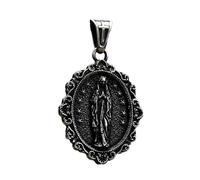 GKYQVE Collana con ciondolo ovale a forma di cuore di Gesù, in acciaio inossidabile, per uso quotidiano, alla moda, con Gesù, Misura unica, come descritto, come descritto