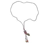 GKYQVE Collana in ceramica multicolore con perline etniche gioielli con perline in ceramica tessute a mano e ciondoli a foglia gioielli unici, Misura unica, come descritto, come descritto