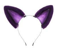 GKYQVE Cosplay - Cerchietti con orecchie da gattino, colore viola, per feste in maschera, travestimenti da diavolo e animali, per adulti