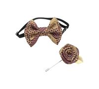 GKYQVE Elegante Ragazzo Gentlement Papillon E Boutonniere Set Con Jacquards Modello Popolare Bambini Cravatta E Corpetto Per Il Partito Accessori Del Partito, Rosso dorato., Taglia unica