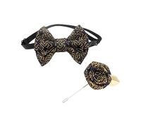 GKYQVE Elegante Ragazzo Gentlement Papillon E Boutonniere Set Con Jacquards Modello Popolare Bambini Cravatta E Corpetto Per Il Partito Accessori Del Partito, Fiocco di neve giallo, Taglia unica