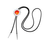 GKYQVE Elegante vestito occidentale accento sole forma pietra bolotie per uomini e donne cordino regolabile cravatta gioielli fascino collana vintage bolo cravatta, Rosso acceso, Taglia unica