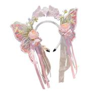 GKYQVE Fata Perle Farfalla Cerchietto Brillante Bachelorette Party Flower Princess Gioielli Copricapo Farfalla Costume