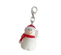 GKYQVE Portachiavi fatto a mano a forma di pupazzo di neve di Natale del fumetto portachiavi elegante ornamento per borse e chiavi accessorio in resina festivo ciondolo pupazzo di