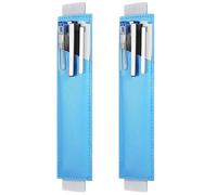 GKYQVE Portapenne in pelle con fascia elastica regolabile, 2 pezzi, a prova di perdite, per diario e quaderno, forniture per ufficio, Blu