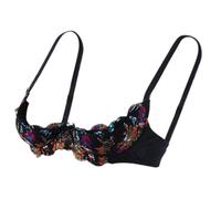 GKYQVE Reggiseno a balconcino da donna con effetto push-up 1/4 di coppa in pizzo con ferretto taglio basso archi mensola bralette lingerie reggiseno a mensola in pizzo, Pizzo stampato, 4B