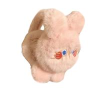 GKYQVE Scaldaorecchie invernali con motivo di conigli, per il freddo, caldo, in peluche, per attività all'aperto, per tenere caldo e regolabile, Rosa, Taglia unica
