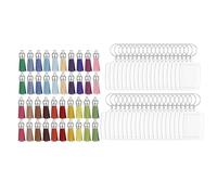 GKYQVE Set di 40 portachiavi con inserto per foto in acrilico trasparente cornici per telefono portachiavi con nappe portachiavi personalizzabili accessori portachiavi creativo