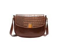 GKYQVE Trendy Stone Pattern Ascella Borsa Antistrappo PU Compatto Con Interni Spaziosi Per Le Donne Contemporanea Pietra Texture Bag, Marrone, One Size