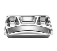 GKYQVE Vassoio in acciaio inox diviso per il pranzo, piatto per alimenti per la scuola, set di utensili da forno per principianti