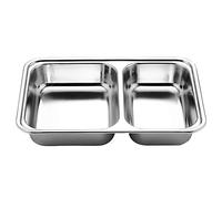 GKYQVE Vassoio in acciaio inox diviso per il pranzo, piatto per alimenti per la scuola, set di utensili da forno per principianti