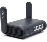GL.iNet AXT1800 (Slate AX) Router WiFi 6 Gigabit Dual Band per Casa & viaggio, Portatile, AX1800Mbps, 3 Porte Gigabit, 1 Porta USB 3.0, VPN, WPA3, IPV6, MU-MIMO, 512GB Slot Per Scheda TF