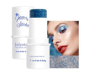 GL-Turelifes Face Body Glitter Stick, Mermaid Face Glitter Gel, Impermeabile Fine Glitter per Viso/Corpo/Capelli/Occhi/Labbra, Pittura Holographic Paillettes, Brillante Face Glitter (#04 Blu)