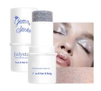 GL-Turelifes Stick Glitter per Viso e Corpo, Gel Mermaid, Impermeabile Fine per Capelli/Occhi/Labbra, Pittura Holographic Paillettes, Brillante (#06 Argento)