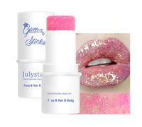 GL-Turelifes Stick Glitter per Viso e Corpo, Gel Mermaid, Impermeabile Fine per Capelli/Occhi/Labbra, Pittura Holographic Paillettes, Brillante (#02 Rosa)