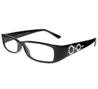 GL2001BLK +3.0 Bella Black Crystal Reading Glasses New by Chichi Gifts