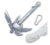 Glac Store Ancora ad Ombrello Pieghevole in Acciaio AISI 316, 0,7 kg, 160x180 mm, con Cima 8 m e Moschettone, per Pesca e Kayak