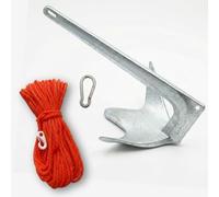 Glac Store Ancora Bruce Trefoil in Acciaio Zincato a Caldo con Cima Galleggiante 30m e Moschettone Inox, Monoblocco per Barca e Gommone, 2,5Kg 5Kg 7,5Kg 10Kg (5 kg)