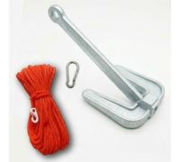 Glac Store Ancora Hall in Ghisa Zincata a Caldo con Cima Galleggiante 30m e Moschettone Inox Inclusi - Ceppo Mobile per Barca e Gommone - Sabbia e Fango - 2Kg 3Kg 4Kg 6Kg 8Kg10Kg (6 kg)
