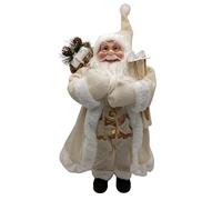 Glac Store Babbo Natale Santa Claus Statuetta disponibile da 60cm a 80cm enorme In diverse versioni Bianco o Rosso Decorazione Natalizia Idea Regalo (Bianco Elegante, 80cm)