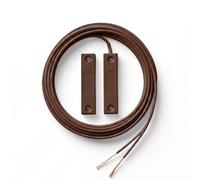 Glac Store® Contatto Magnetico Bianco o Marrone a Scomparsa Universale 53mm per ogni tipo di Centrale Allarme Antifurto Cablato per Infissi Porta Filo Lungo 85 cm (Marrone)