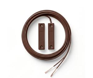 Glac Store® Contatto Magnetico Bianco o Marrone a Scomparsa Universale 53mm per ogni tipo di Centrale Allarme Antifurto Cablato per Infissi Porta Filo Lungo 85 cm (Marrone)