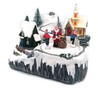 Glac Store Giostrina Villaggio di Natale Scenario Natalizio Castello in Movimento con Luci e Musica Suoni Animato Decorazione vari modelli (Villaggio Babbo Natale)