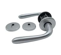 Glac Store® Kit 2 Pezzi Coppia Maniglie Maniglia per Porte Interne Rosetta Rotonda Tonda Design Economica Leggera ma Robusta