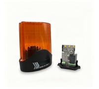 Glac Store Lampeggiante LED Wave, Luce di Segnalazione per Cancelli Automatici, 230VAC/12-24V AC/DC, 14x10,7x6,7 cm, Arancione