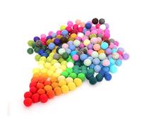 Glaciart One - 240 Pcs Pompon in feltro, 2 cm - 0,8 cm, feltrato a mano, 40 colori (rosso, rosa, blu, giallo, nero, bianco, pastello e molto altro ancora)