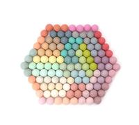 Glaciart One Felt Pom Poms, Palline di Lana Infeltrita (120 Pezzi) da 1,5 cm - 0,6 Pollici, Realizzate a Mano, 30 Colori Pastello, Pacchetto in Granello per Infeltrimento e Ghirlande