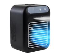 Glacier Breeze Ac, Glacier Breeze Cooling Fan | Quiet Mini Evaporative Cooler with 2 Speeds, 2/4H Timer, 500ml Tank, Portable AC & Humidifier for Home Office (Black)