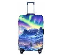 Glacier Sky Northern Lights - Copertura elastica per bagagli da viaggio, antigraffio, con stampa, Nero , M